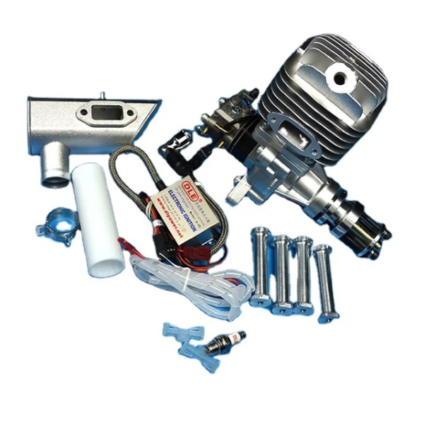 Hot Sales DLE55 55CC GAS Engine for RC Airplane Fixed Wing Model Single Stroke Two Exhaust Wind Cold Hands Start After Stroke